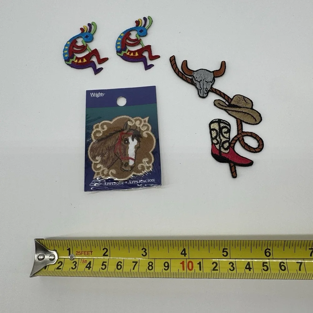Western Cowboy Patch Lot Kokopelli Horse Bull Skull Boot Hat Iron On Applique